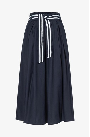 Cotton skirt with striped belt