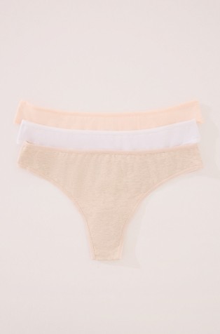 Pack of 3 organic cotton thongs