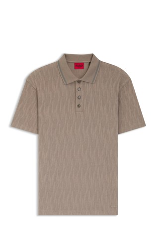 Žakarska bombažna polo majica s kratkimi rokavi