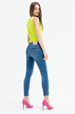 FRACOMINA Skinny fit jeans hlače s push-up učinkom Modra - Navy Blue 2