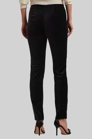 RALPH LAUREN Stretch velvet skinny ankle pant Black Velvet 2