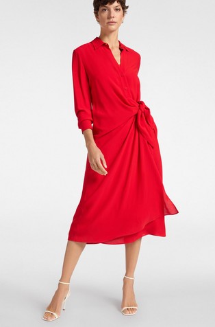 Always Myself midi viskozna srajčna obleka