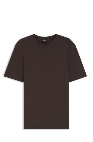 Majica s kratkimi rokavi iz bombaža in lana