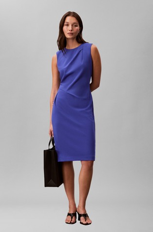 Obleka brez rokavov iz raztegljive krep tkanine