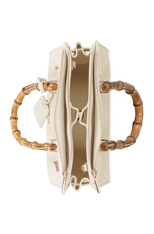 LIU JO Bag with bamboo-finish handles Off White 4