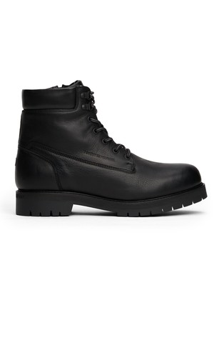 Cleat Leather Lace-Up Boots