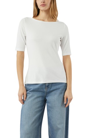 Slim fit viskozna majica s kratkimi rokavi