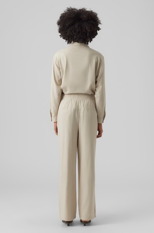 VERO MODA VMJESMILO Wide trousers in viscose-linen blend Silver Lining 2