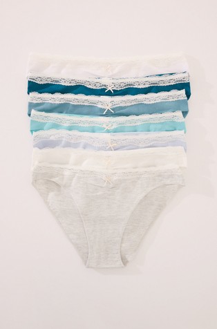 Paket 7 spodnjih hlačk iz bombažne mešanice