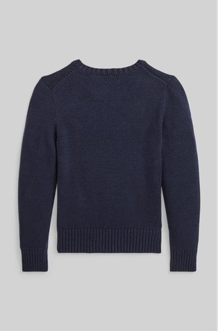 RALPH LAUREN Polo Bear pleten bombažen pulover Modra - Rl Navy 2