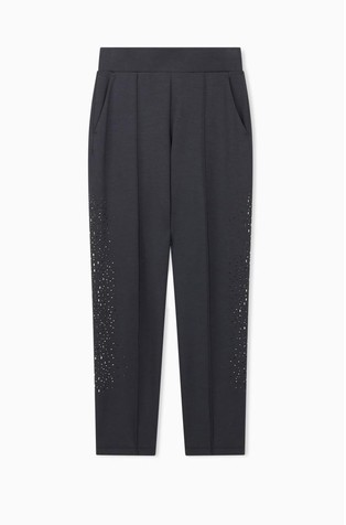 Precious slim-fit trousers with rhinestones