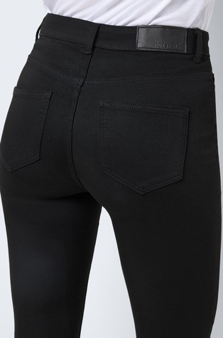 NOISY MAY NMCALLIE skinny fit jeans hlače z visokim pasom Črna - Black 5