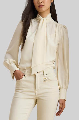 Georgette Tie-neck Blouse