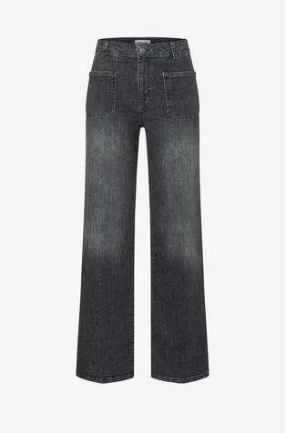 Ravne jeans hlače s širokimi hlačnicami