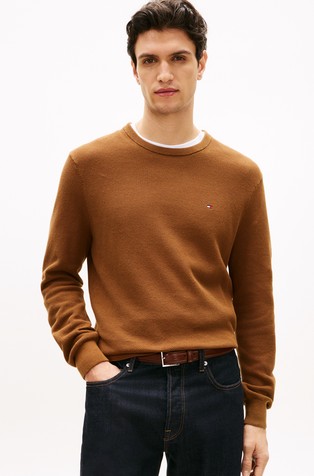 Crew Neck Textured Knit Jumper