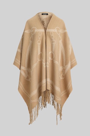 Žakarski pončo iz mešanice z volno