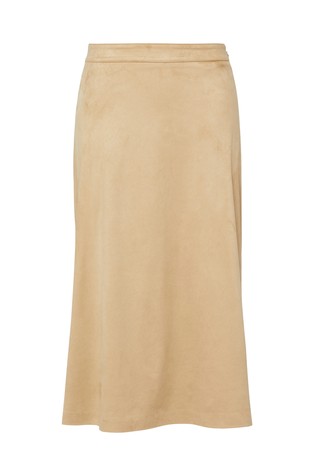 Zvončasto midi krilo iz umetnega semiša