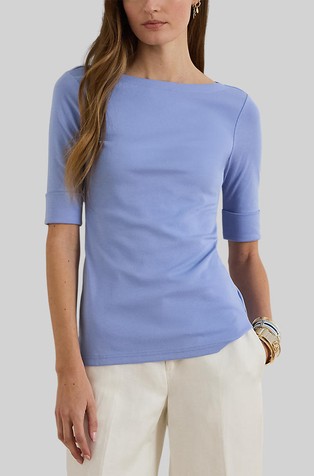 Majica s 3/4 rokavi iz raztegljivega bombaža