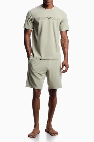 Pajamas set short sleeves in stretch cotton