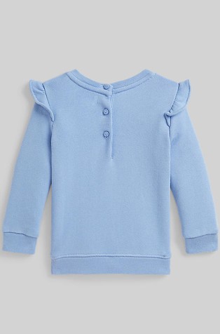 RALPH LAUREN Polo Bear pulover s flisirano notranjostjo Modra - Chambray Blue 2