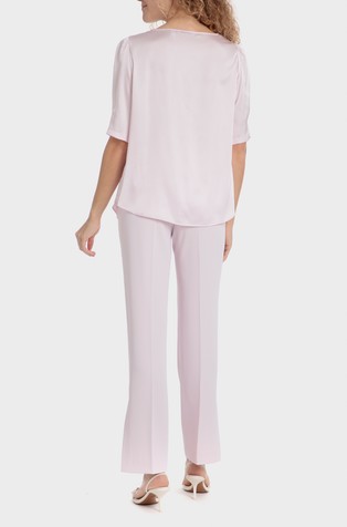 PUNT ROMA Relaxed fit hlače z razporkom na hlačnicah Roza - Pink 4