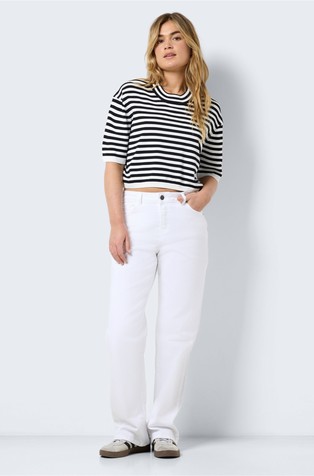 NOISY MAY NMYOLANDA regular fit jeans hlače Bela - White 6