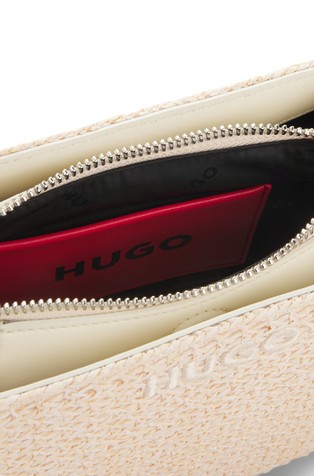 HUGO BOSS Raffia-effect shoulder bag Natural 2