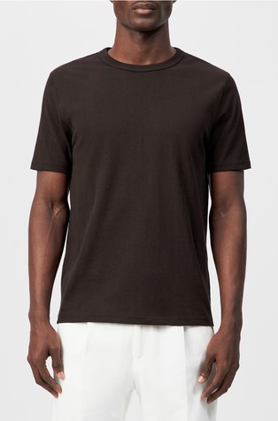 Slim fit bombažna majica s kratkimi rokavi