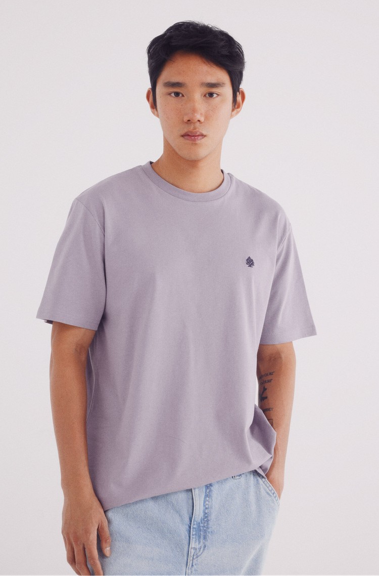 SPRINGFIELD Basic majica z okroglim izrezom Škrlatna - Purple 
