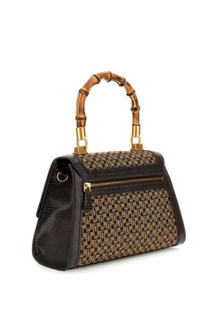 GUESS Stephi logo torba z enim ročajem Rjava - Brown 3