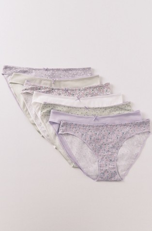 Paket 7 spodnjih hlačk iz raztegljivega bombaža