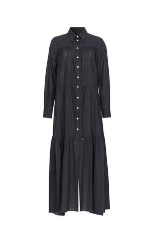 Long shirt dress with flounces