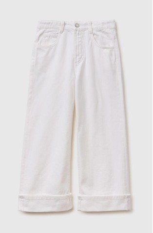 Široke jeans hlače z zavihanim robom hlačnic