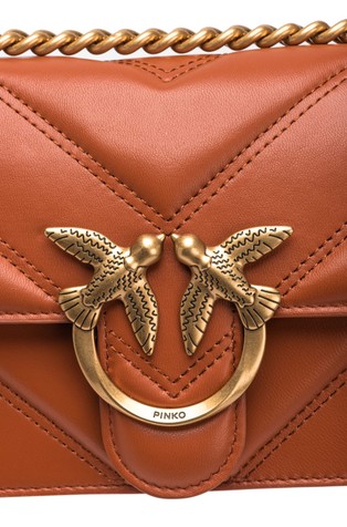 PINKO Mini Love Bag in quilted nappa leather Crude Brick / Antique&nbsp;Gold 4