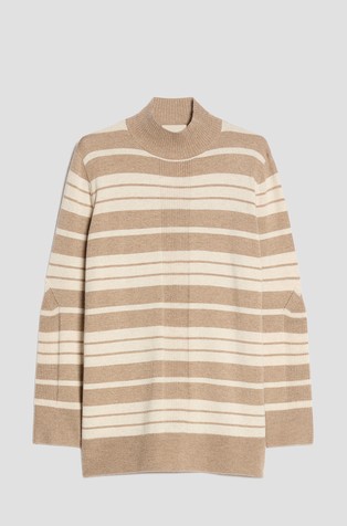 Striped high neck jumper