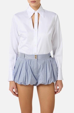 Bombažna srajca z izrezoma ob ovratniku