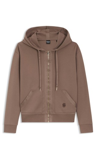 Cotton-blend zip-up hoodie with Double B monogram