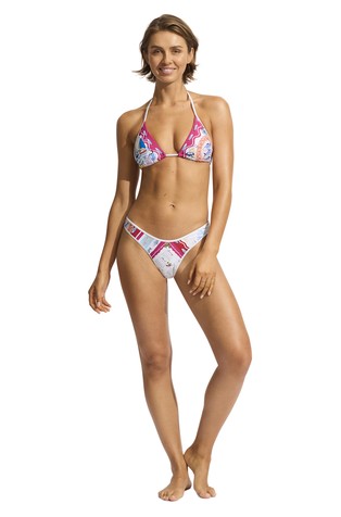 SEAFOLLY Wish You Were Here Slide Triangle Bikini Top Fuchsia Rose 4