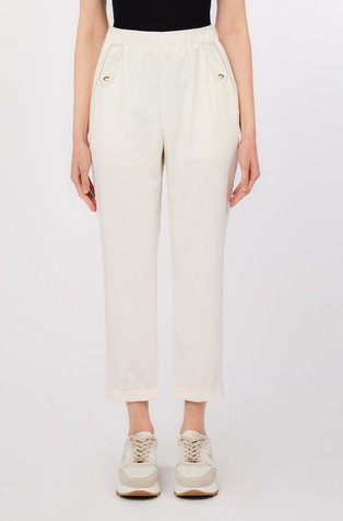 Cropped hlače z elastičnim pasom