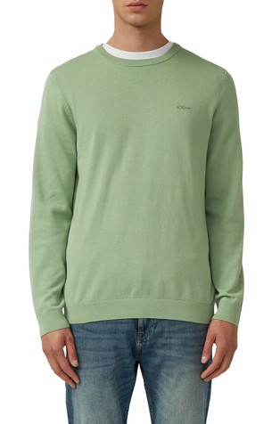 Pleten pulover z vezenim logotipom