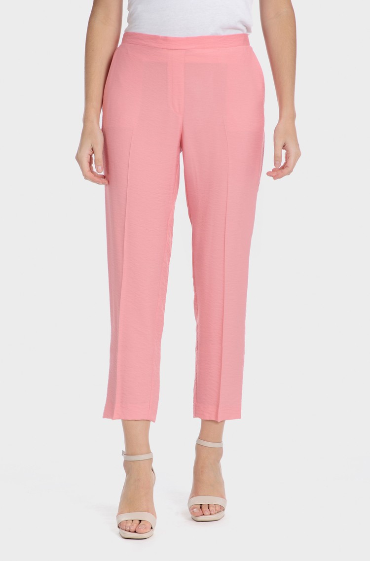 PUNT ROMA Cropped viscose-blend trousers Pink 
