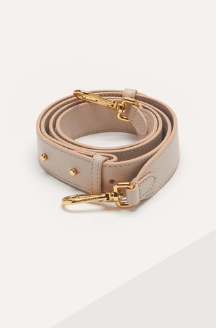 Embroidery Logo Leather Shoulder Strap