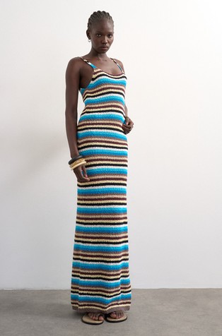 TSCAJSA long striped knit sleeveless dress