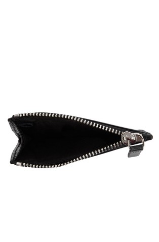 TOMMY HILFIGER TH Monogram usnjena denarnica za kartice Črna - Black 3
