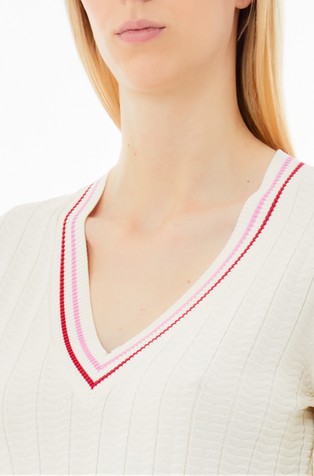 LIU JO Jumper with colourful stripes White / Multi 3