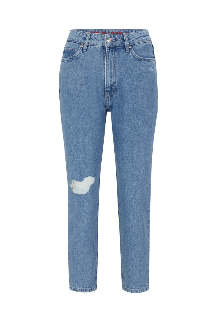 HUGO Relaxed fit jeans hlače z raztrganinami | Emporium