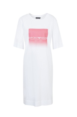 EMPORIO ARMANI Organic-cotton nightgown with logo print White 2