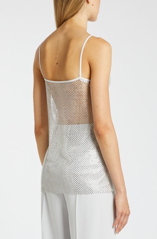 MARELLA Mesh top with rhinestones White 2