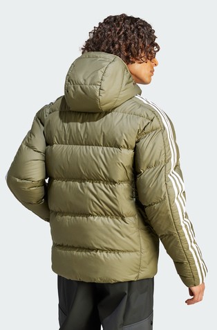 ADIDAS Essentials Midweight Down Hooded Jacket Green 2
