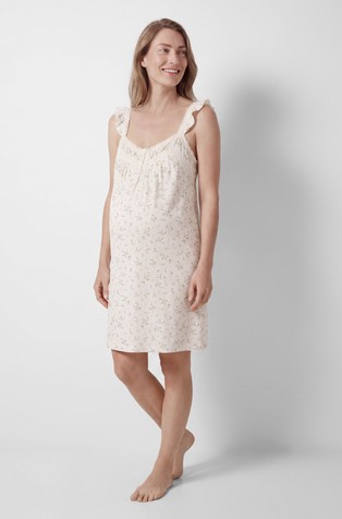 Floral maternity nightgown